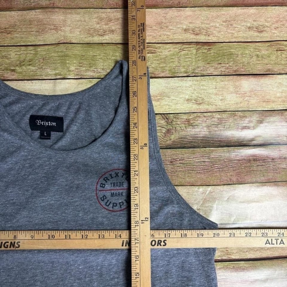 Brixton grey tank top with minimalist red logo - Picture 4 of 5